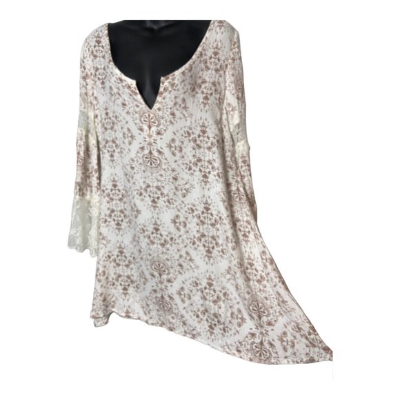 O'Neil Panama Womens Bell Sleeve Tunic Bohemian Floral Mini Dress Size Small - Picture 6 of 12